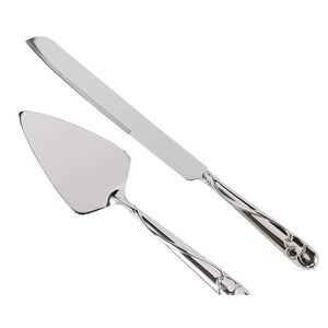 Silver Plated Wedding Cake Serving‎ Set Graceful Heart Hortense Hewitt